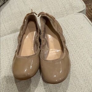 Cole Haan Beige Patent Leather Ballet Flats